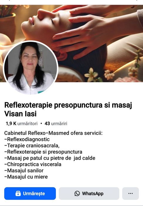Reflexoterapie, presopunctura si masaj terapeutic – Visan, Iasi