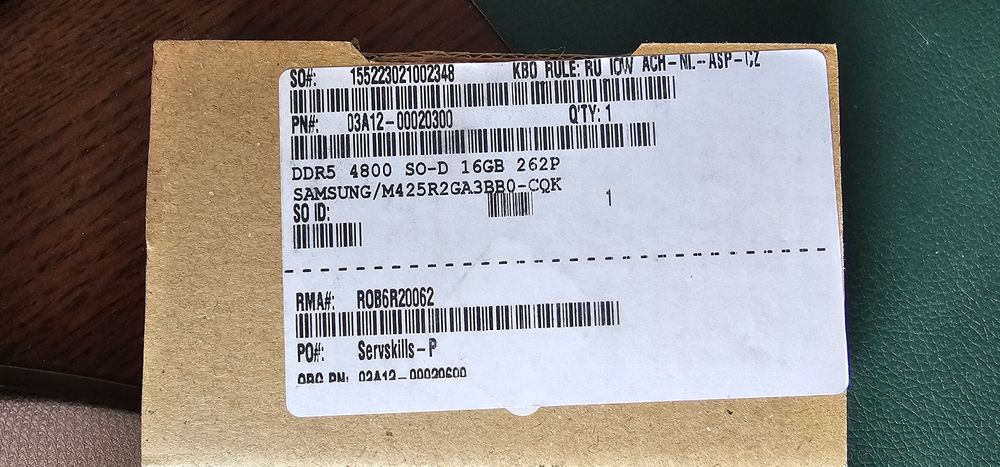 Kit 2 placute 32GB RAM Samsung laptop -  Asus DDR5 16GB 262P 4800 SO-D