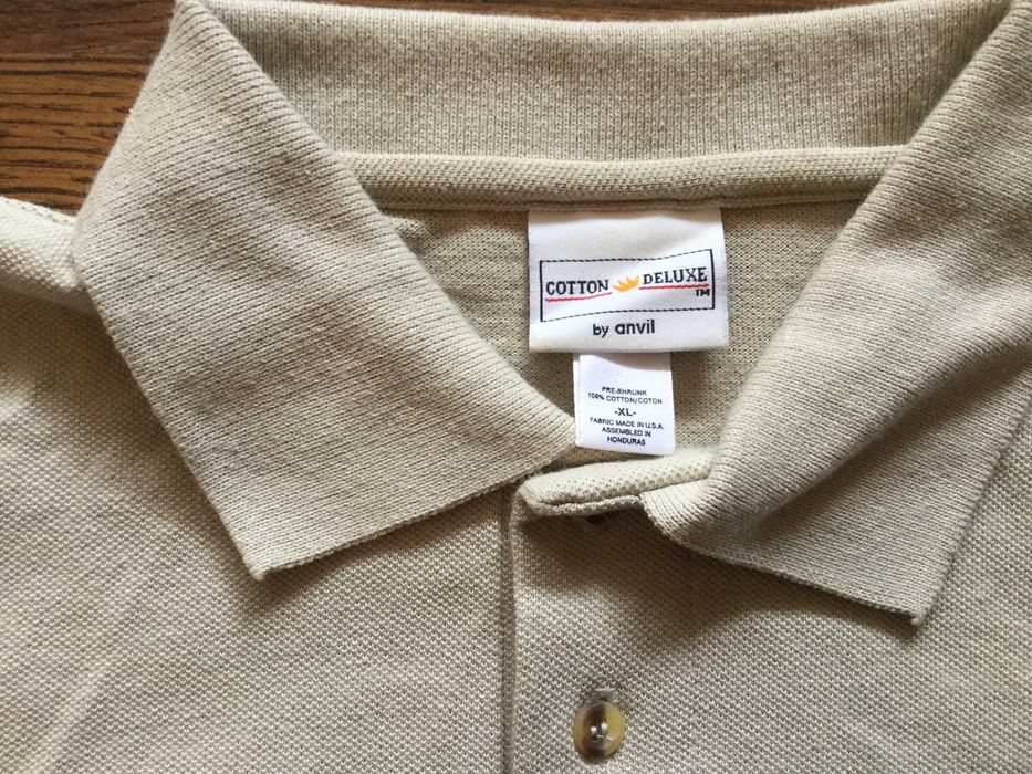 НОВА оригинална бежова поло тениска с яка ANVIL размер XL / XXL от САЩ