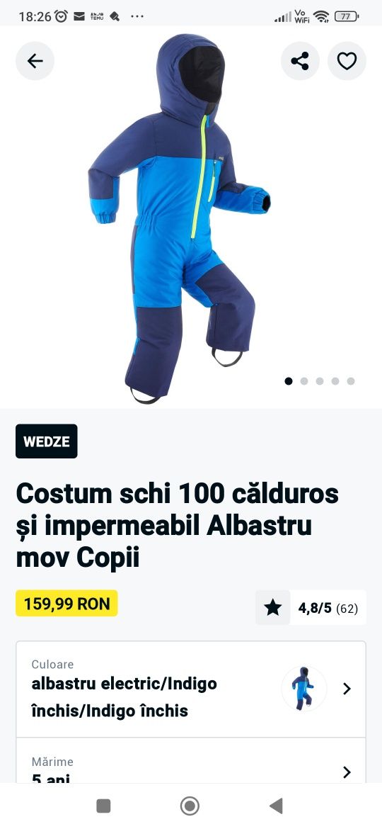 Costum schi copii si manusi