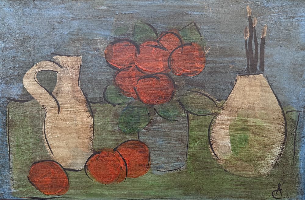 Tablou pictura “Ulcele cu vaza si fructe”