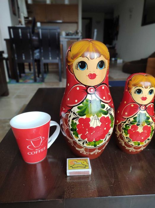 Голяма руска винтидж матрьошка, 27 см, 3 в 1,  СССР