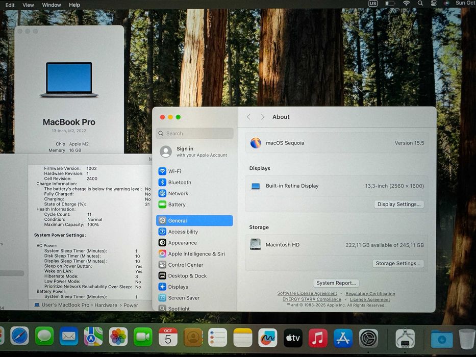 НОВ 13.3' Apple MacBook Pro M2 2022 16GB RAM/256GB SSD/Бат. 100% 16ч.