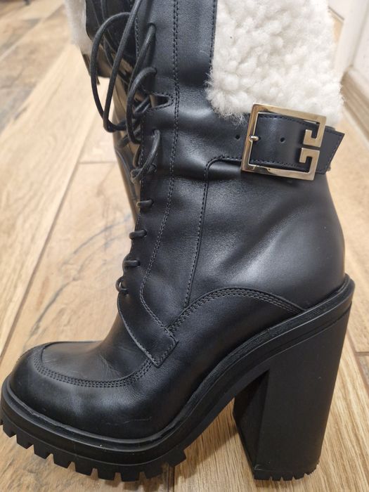 Givenchy кожени боти, shearling