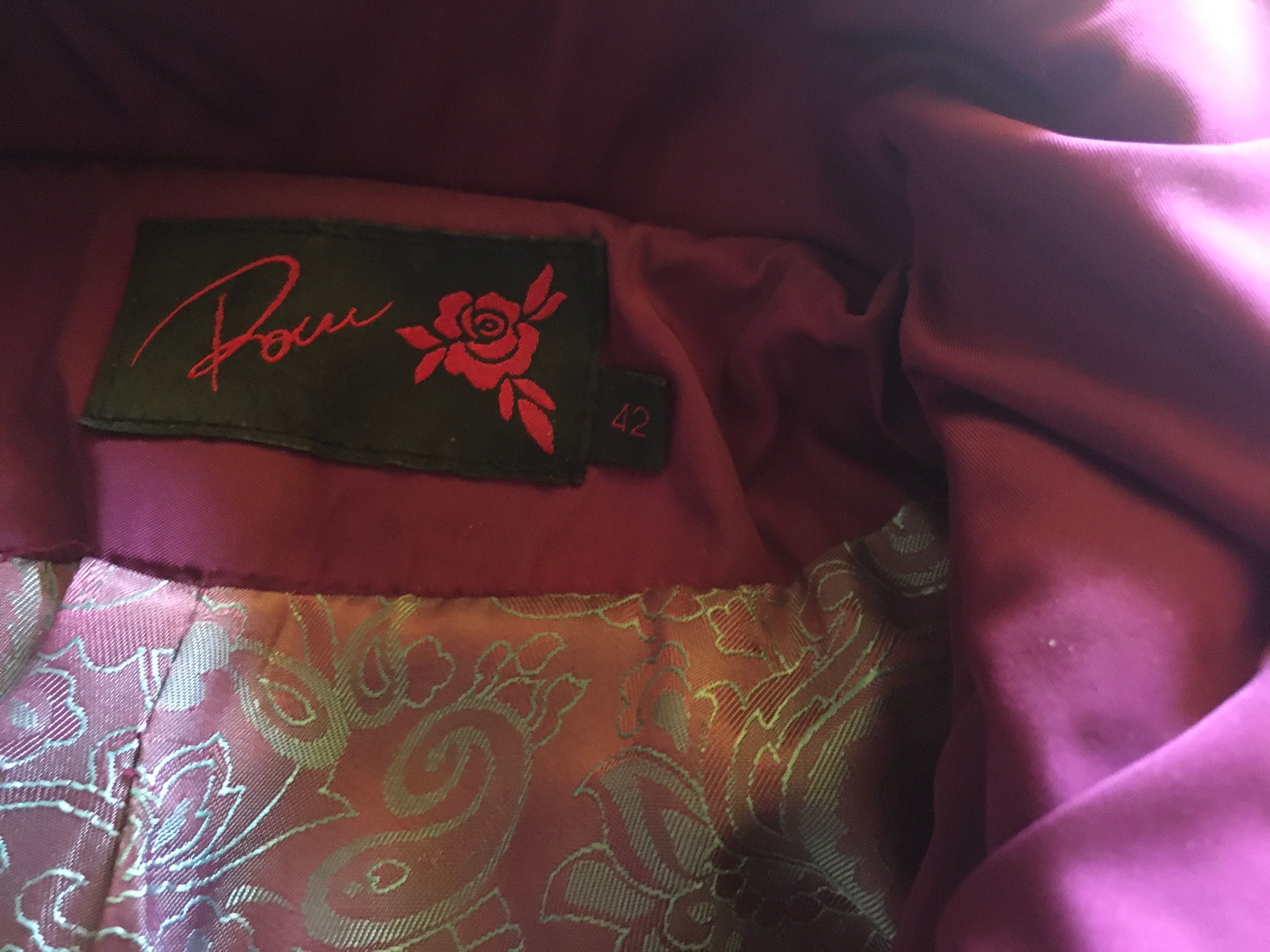 Costum elegant de dama din lana magenta/fucsia