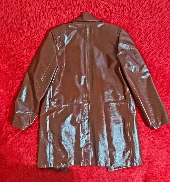 Натуральный кожаный плащ