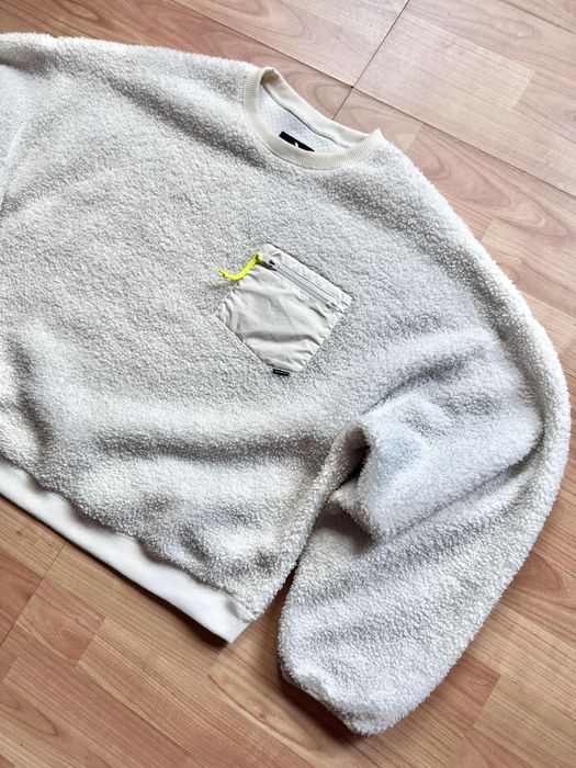 Pullover crewneck jumper sweater bluza oversize Converse Sherpa cream
