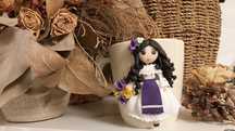 Cadou pentru fetite, bunica, sotie/iubita, cana papusa handmade