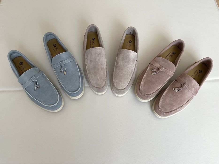 Лоферы натуральная замша