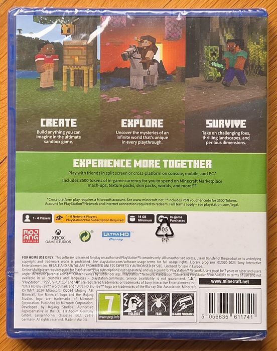 Запечатан! Minecraft PS5 Playstation 5 Плейстейшън PS Майнкрафт игра