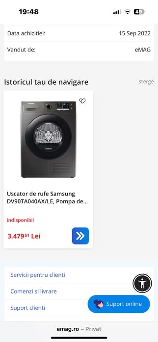 Uscător rufe Samsung
