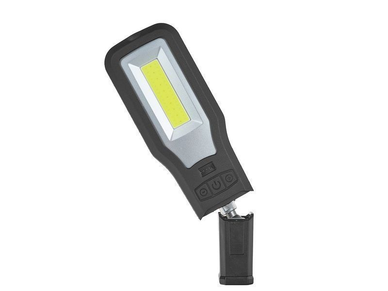 Работна лампа led cob 10w+5w акумулаторна с държач, магнитна, кука 200