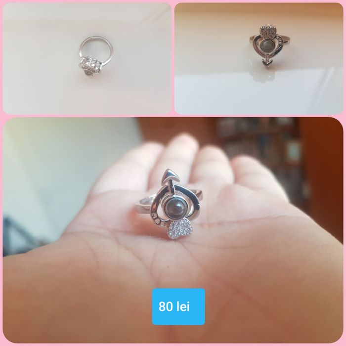 Inel cu proiectie mesaj "te iubesc" in 100 limbi. Nou. Ideal cadou