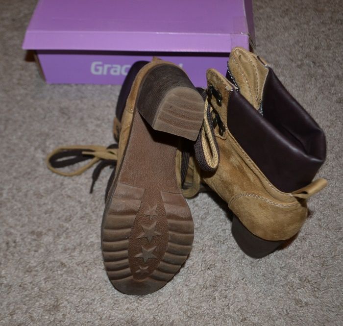 Botine dama, piele intoarsa eco, GRACELAND, bej, marime 38