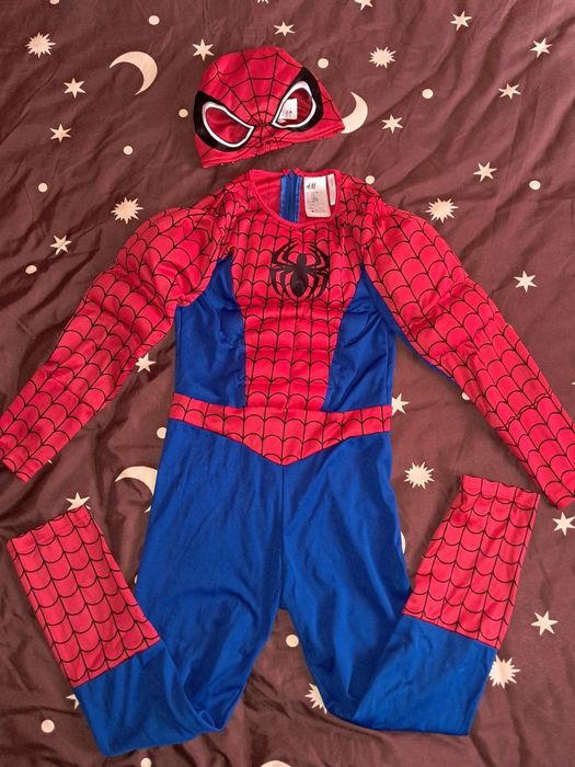 Costum Spiderman cu muschi+mască si costum spiriduș+șosetele Craciun