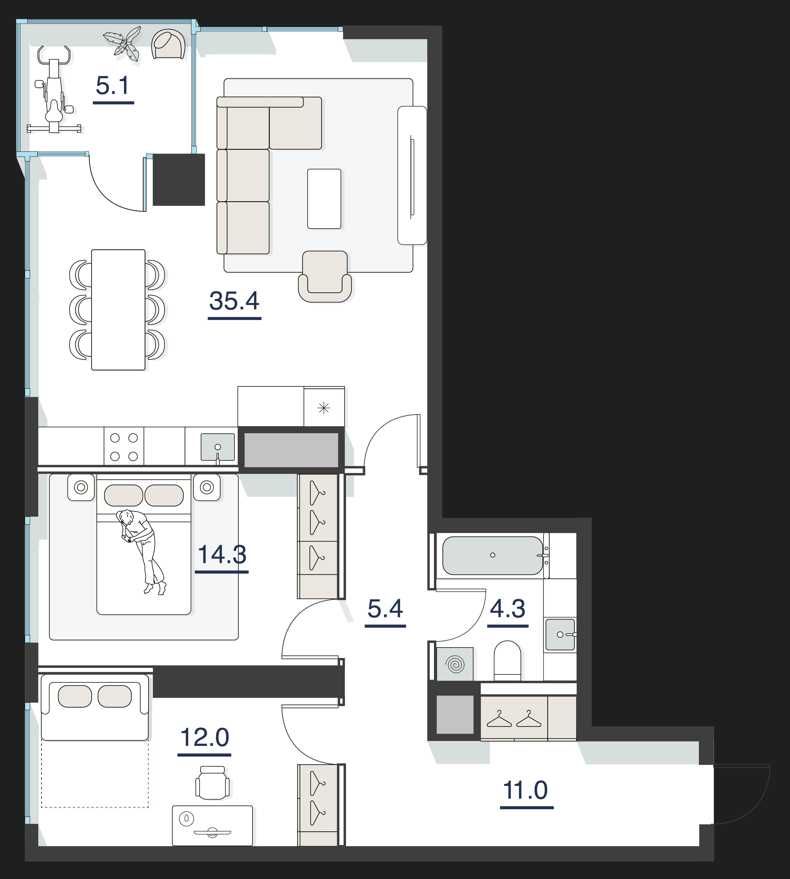 Срочно ПРОДАЁТСЯ 3ком квартира на ЖК Nest one вид на парк