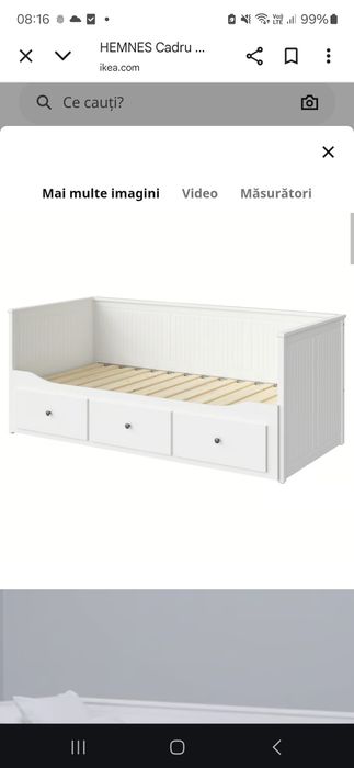 Vând pat ikea,stare buna, 2 saltele,3 sertare(depozitare,spatioase),