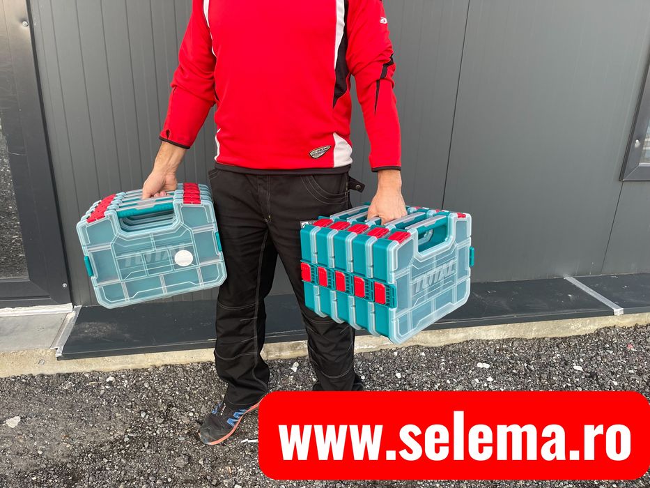 Set 5 cutii organizare suruburi, scule sau accesorii pescuit Total