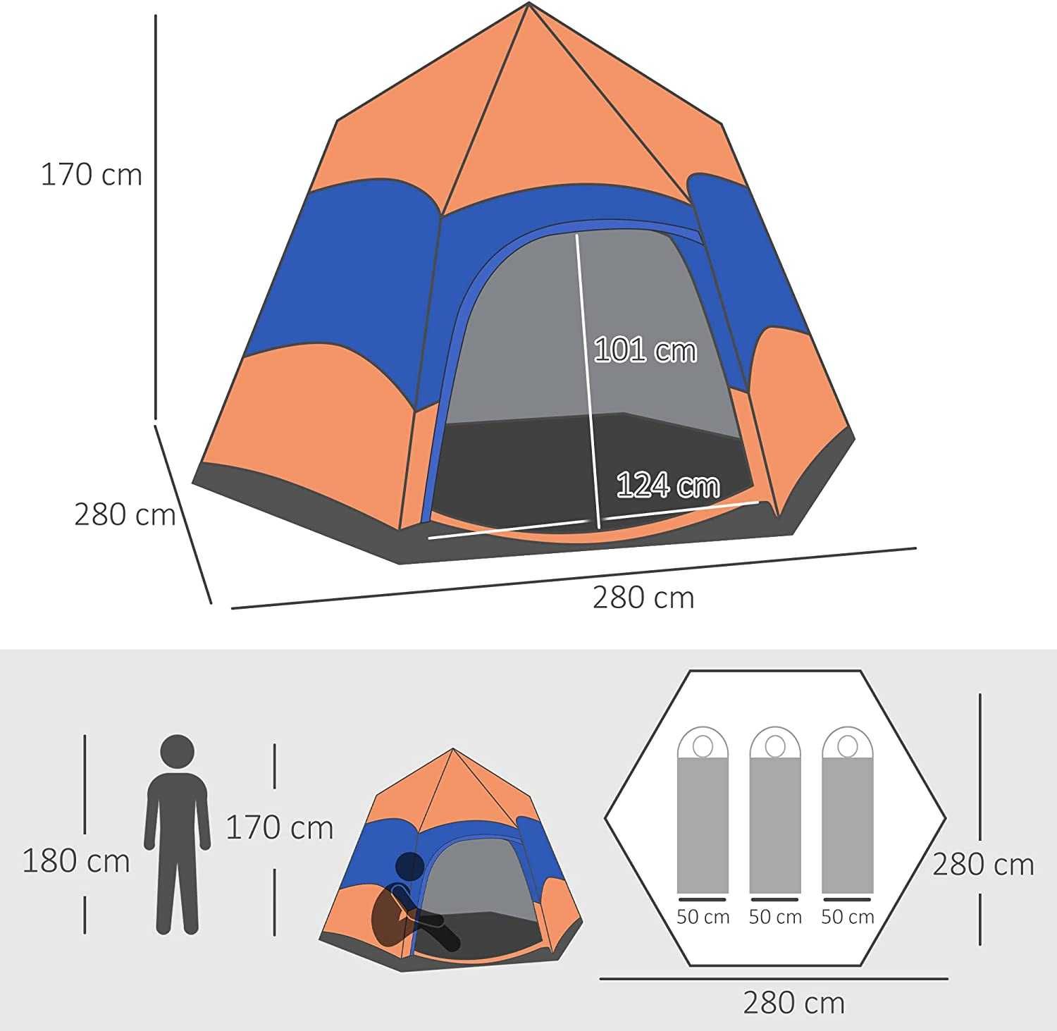Палатка шестоъгълен дизайн Outsunny внос от Германия
