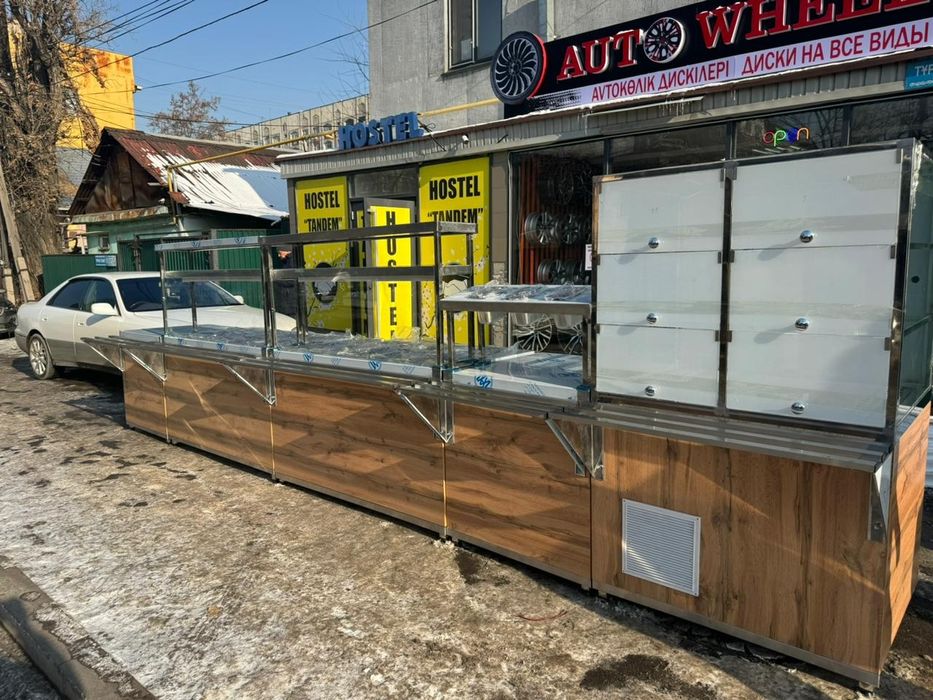 Линия раздачи мармит  стол касса стол поднос  кухонное оборудование