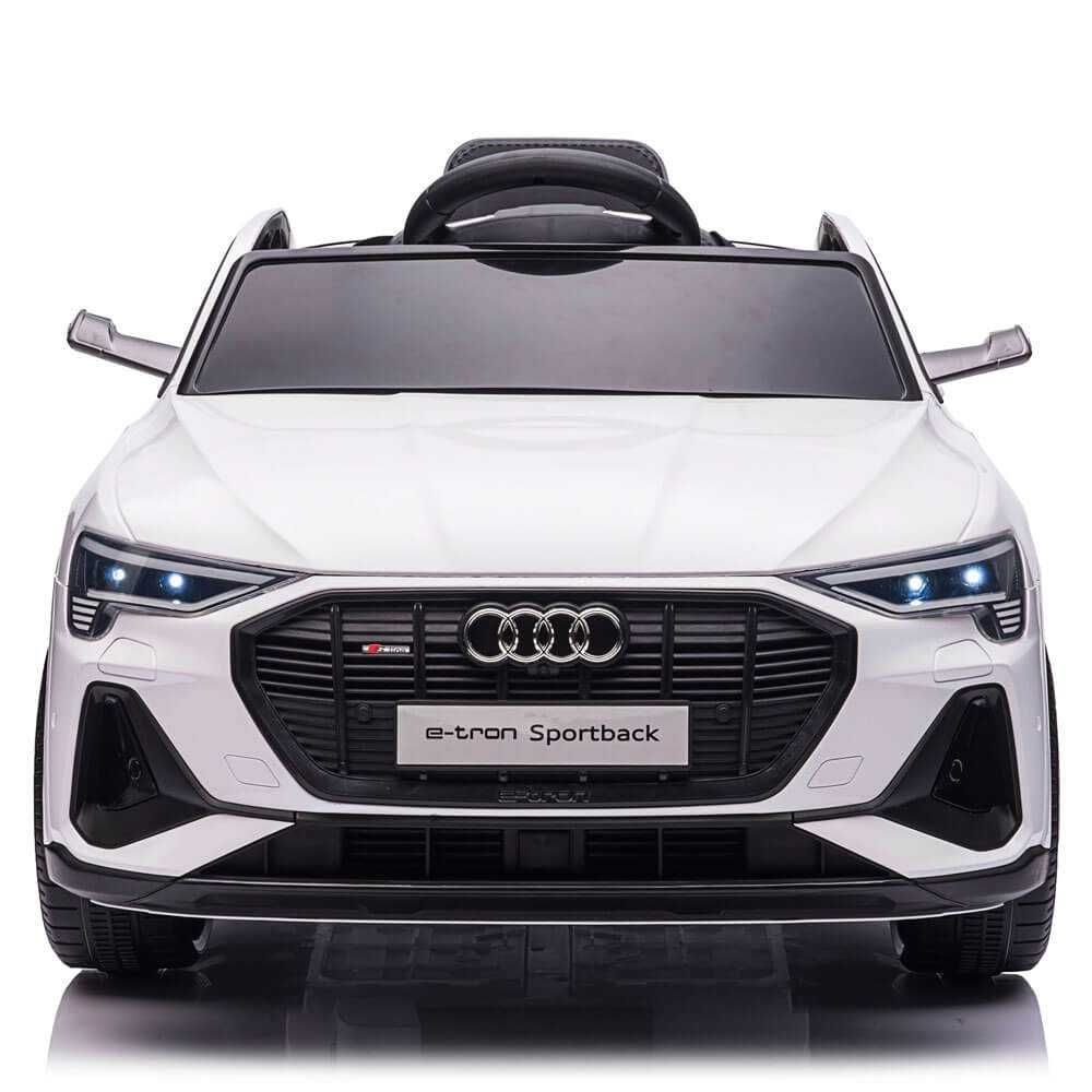 Masinuta electrica Audi e-tron 4 x 4 Sportback, alba, 12 volti!