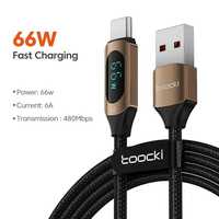 USB кабел за бързо зареждане 66W с индикатор за измерване на мощността