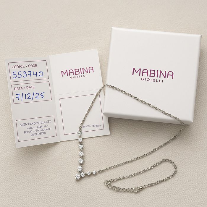 Оригинальное серебряное колье MABINA GIOIELLI (Италия)