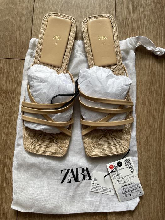 Papuci ZARA din piele si iuta, Noi masura 38, 40 si 41