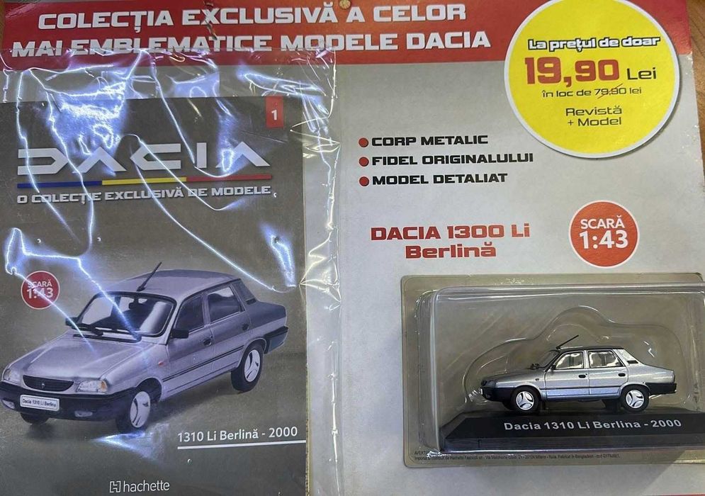 Macheta Dacia 1300 Li berlina 1/43 + revista