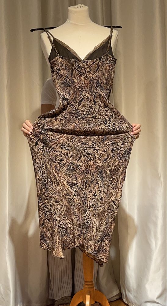 SALE 15%48h-Rochie designer Ange Paris matase mas 36-38 bust 34B (FR1)
