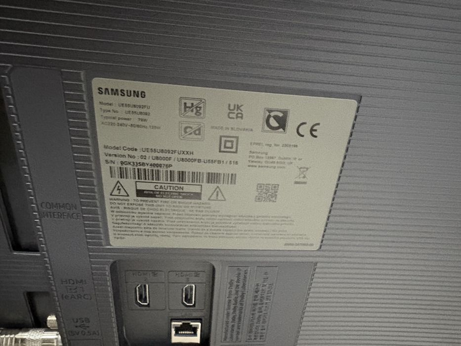 Vand Televizor SAMSUNG LED 55U8092, 138 cm cu Display Spart