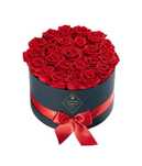 Aranjament floral Gardinea Domain 25 trandafiri rosii, in cutie neagra