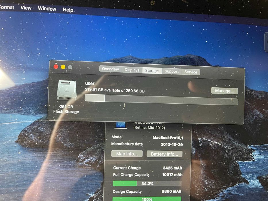 Laptop Apple MacBook Pro 15" i7-3615QM 8GB RAM GT 650M 1GB SSD 250GB