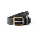 Curea din piele naturala pentru barbati, Gold Negru / 105 cm