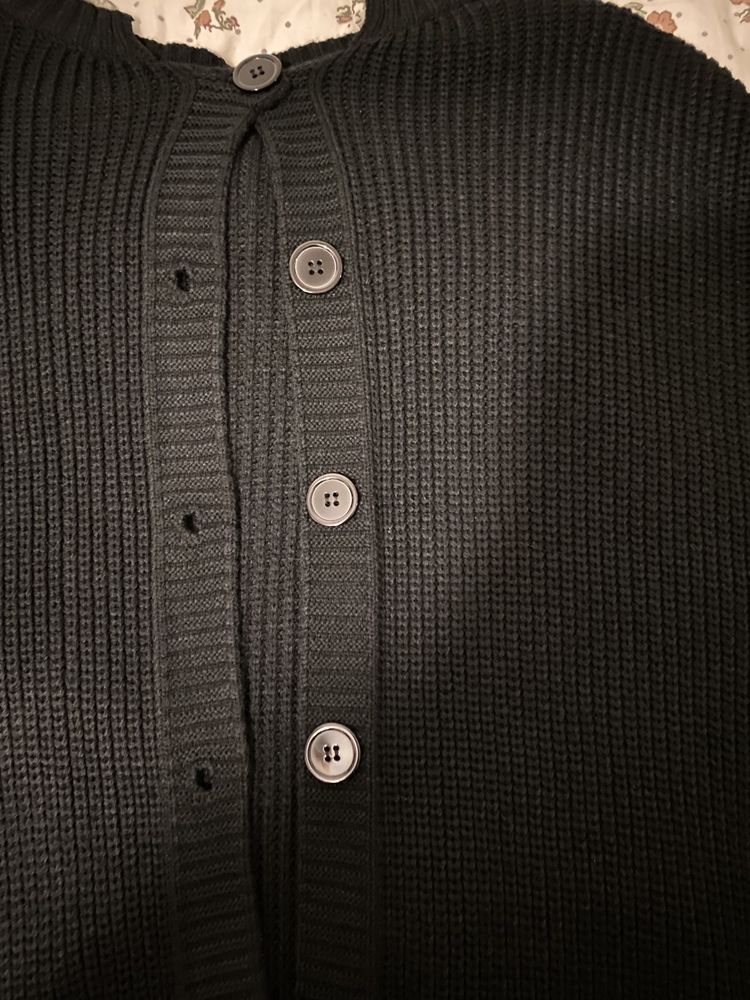 Женская черная кофта на пуговицах (L-XL)