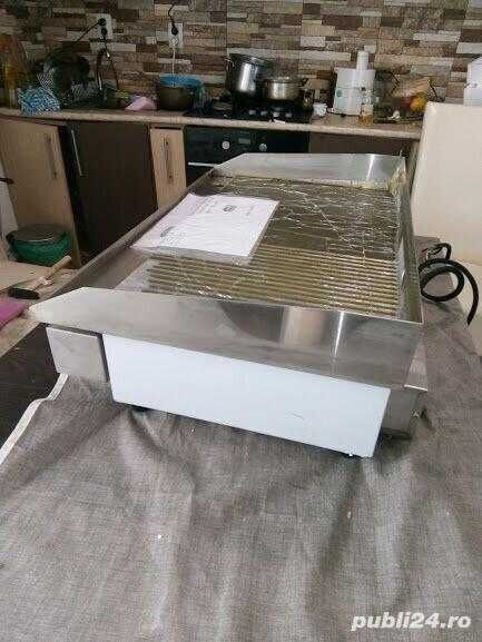 Plita,grill,gratar 80x50cm restaurant inox,nou,suprafat neted,striat