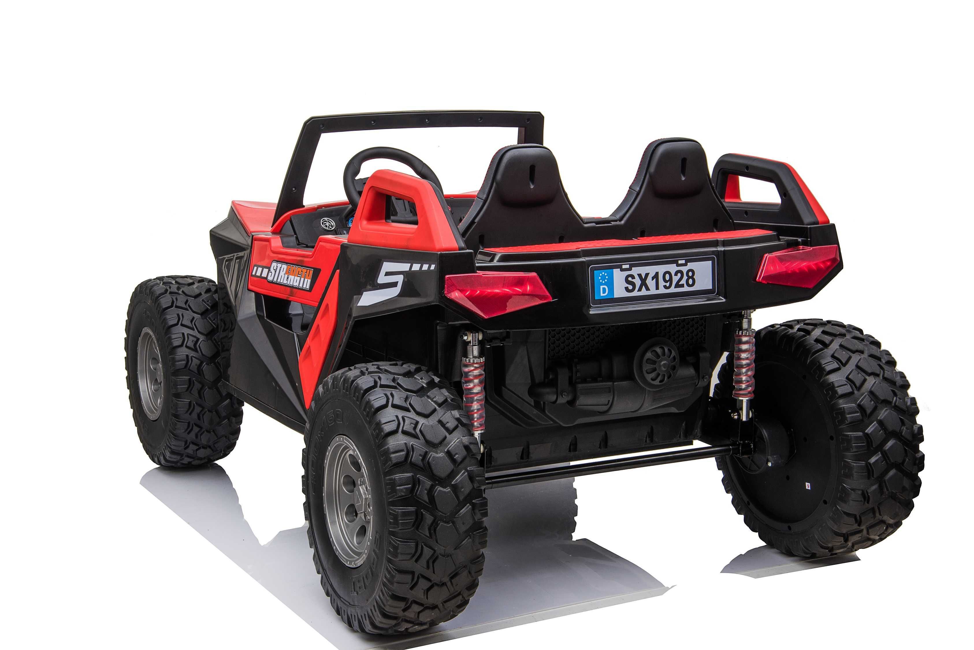 UTV electric pentru copii BJX1928 tractiune 4x4 300W putere, 24V #Rosu