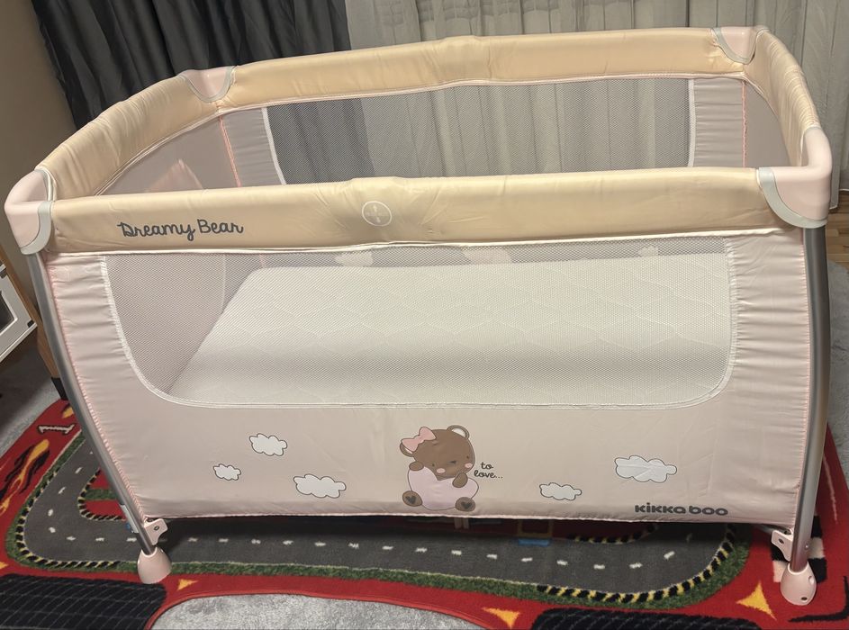 Бебешка кошара Kikkaboo Dreamy bear с включен поръчков матрак