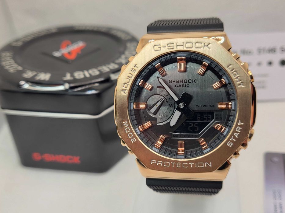Ceas Casio g shock GM s2100gb , Metal gold roze .Nou, Garantie 2ani