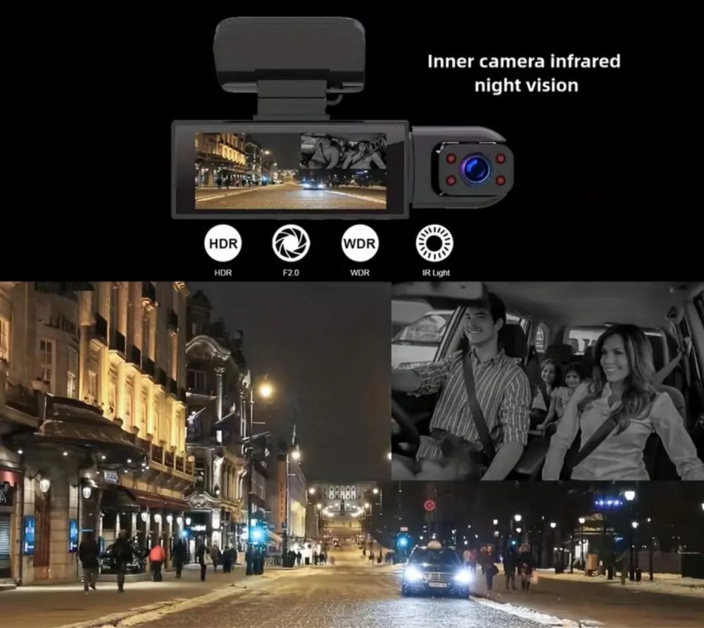 Full HD 1080P двуканална автомобилна камера – с нощно виждане