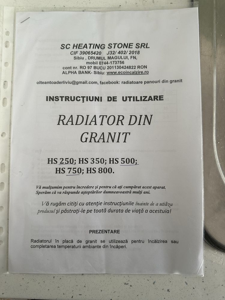 Vand radiatoare din granit