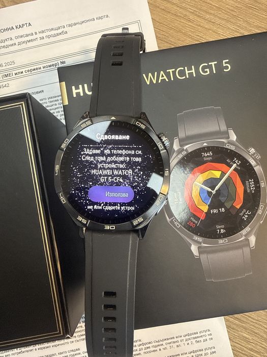 Huawei watch gt5 46mm black Rubber Гаранция!