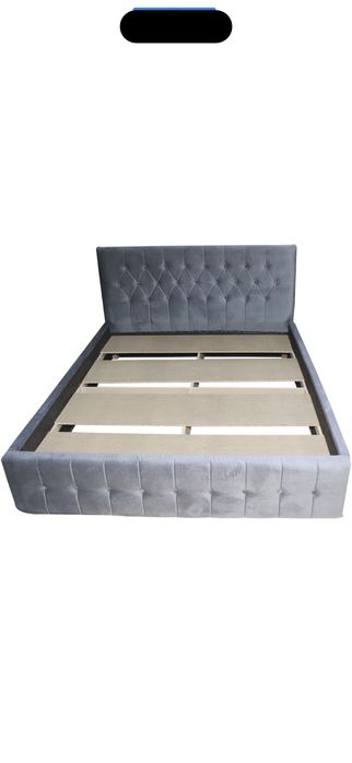 Pat tapitat Nefmob Petra, (160x200) 213x168x101 cm, gri