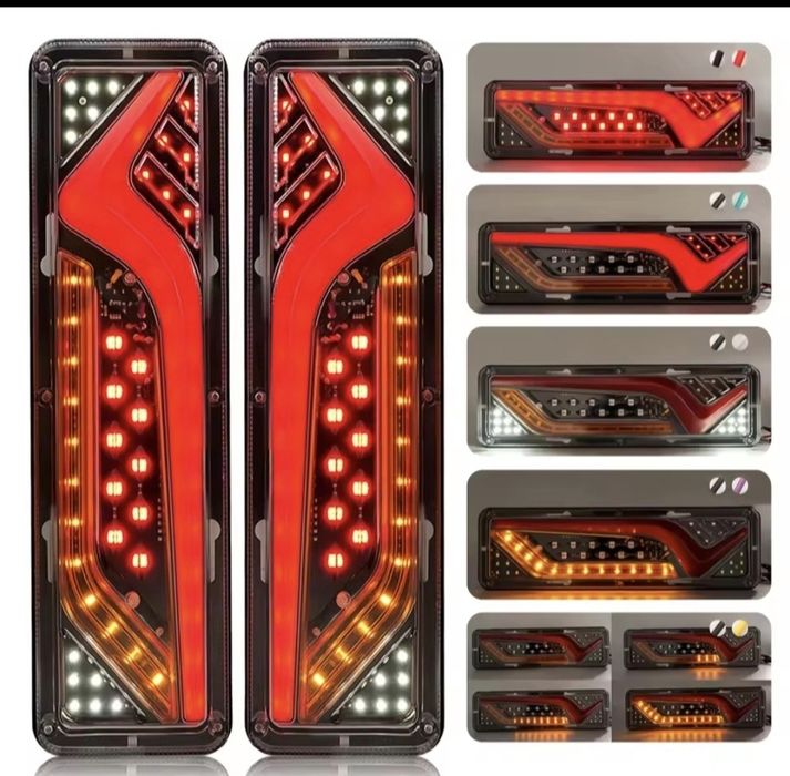 Set 2 Stopuri Spate LED 12V - 24V pentru Camioane Remorci Autoturisme