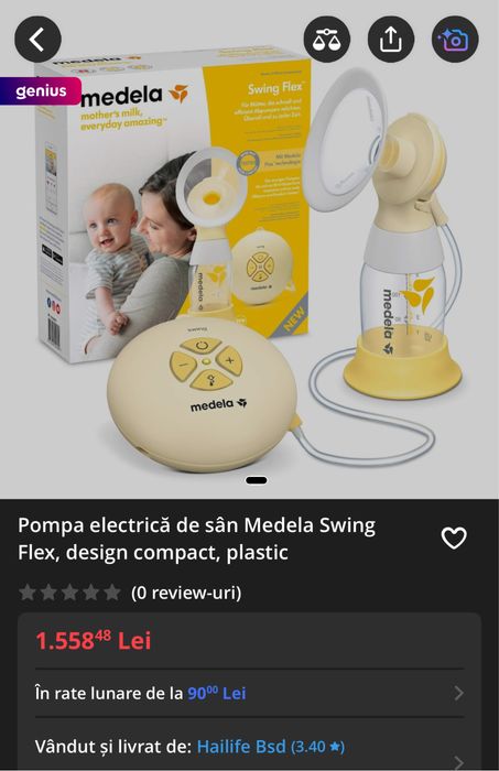 Pompa de san profesionala , Medela Swing Flex,