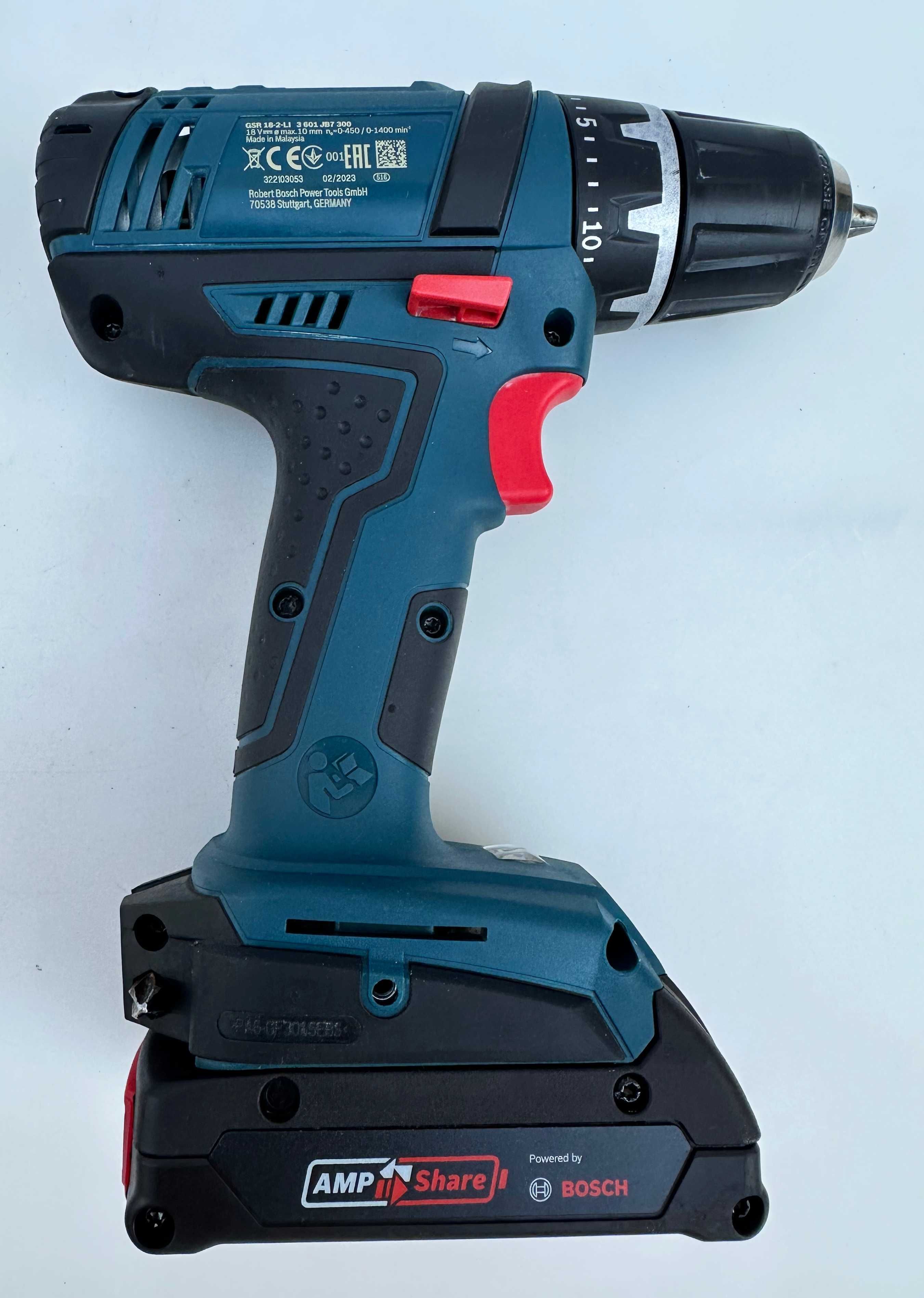 BOSCH GSR 18V-2-Li - Акумулаторен винтоверт с фенер неразличим от нов!