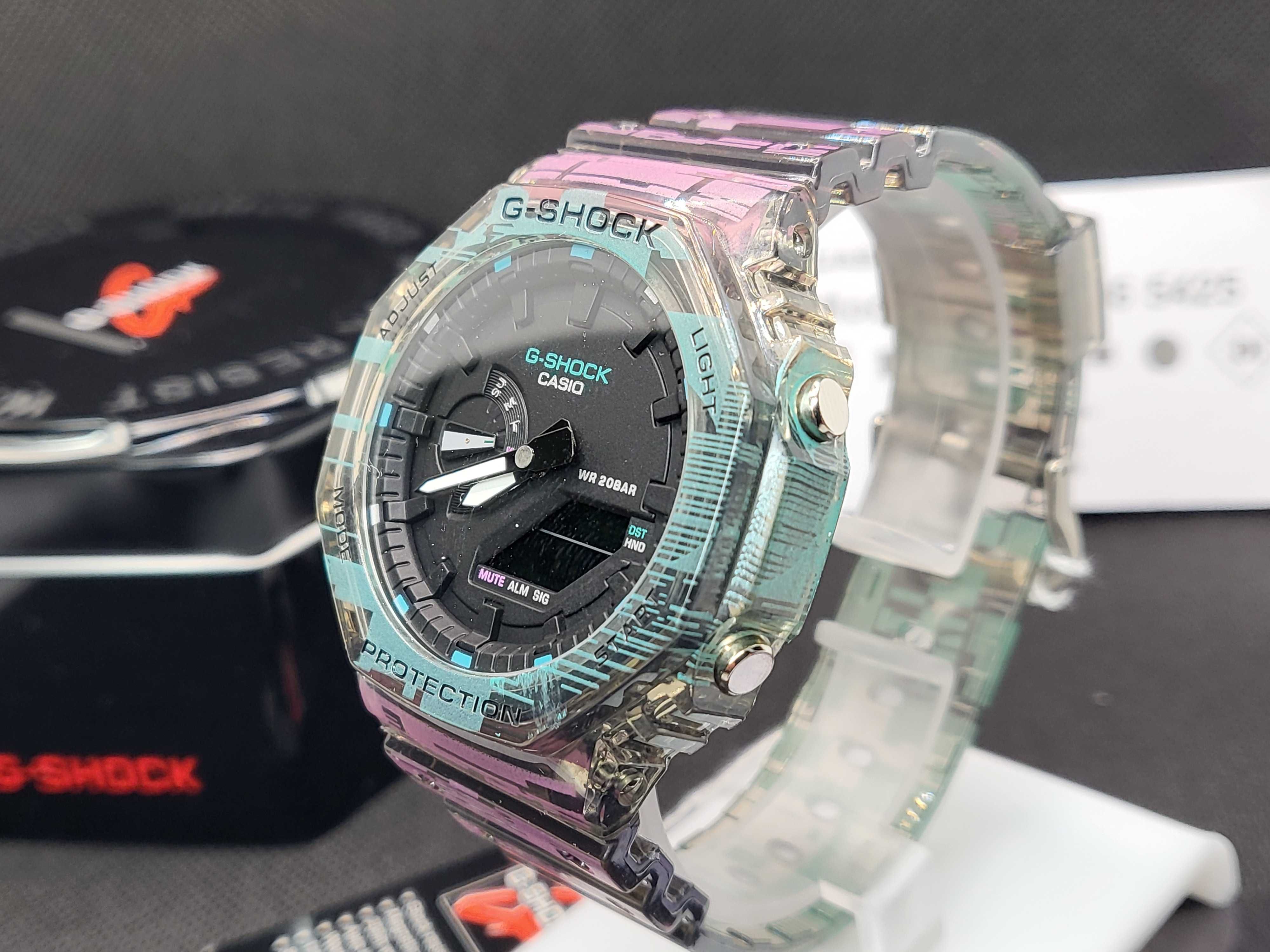 Ceas Casio g shock Skater GA 2100 Purple TransparentNou,Garantie 2 ani