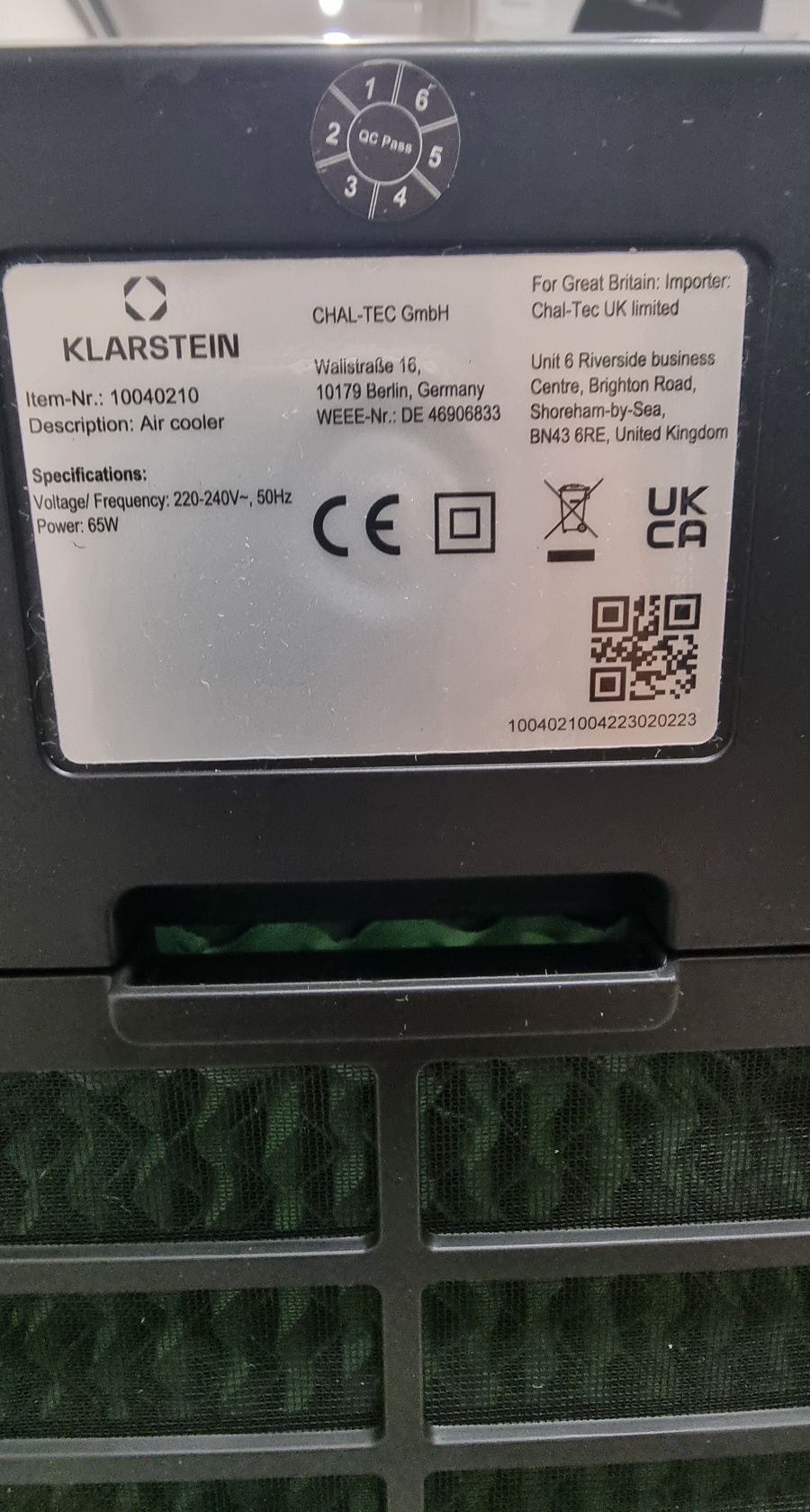 Охладител Klarstein 65w