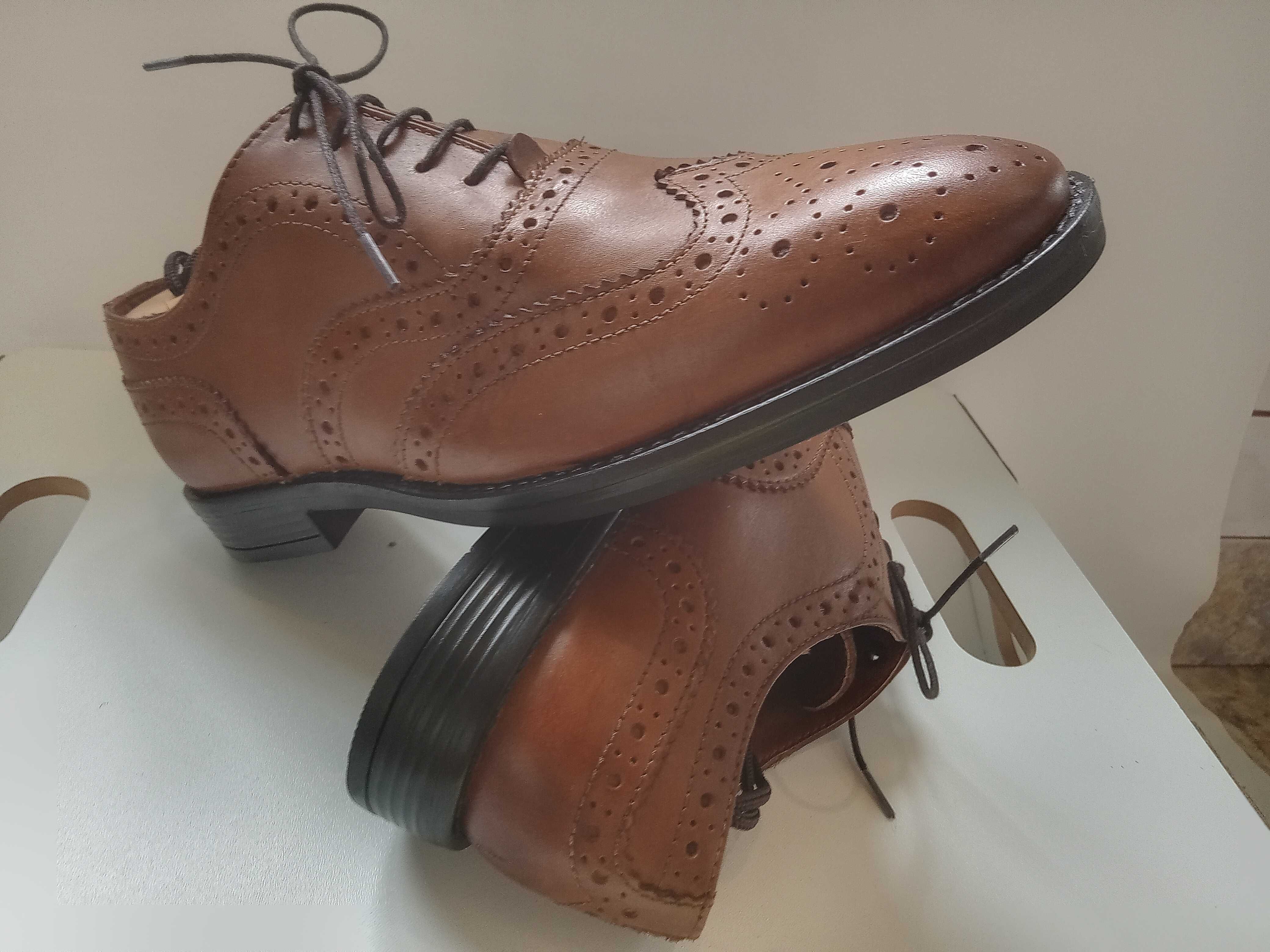 Pantofi oxford 38 brogue Asos piele naturala