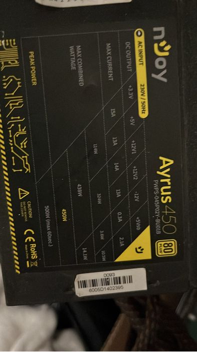 Sursă: nJoy Ayrus 450W – 80 Plus